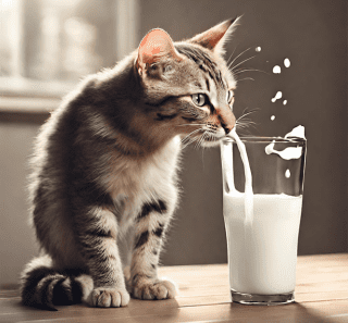 cat drink milk